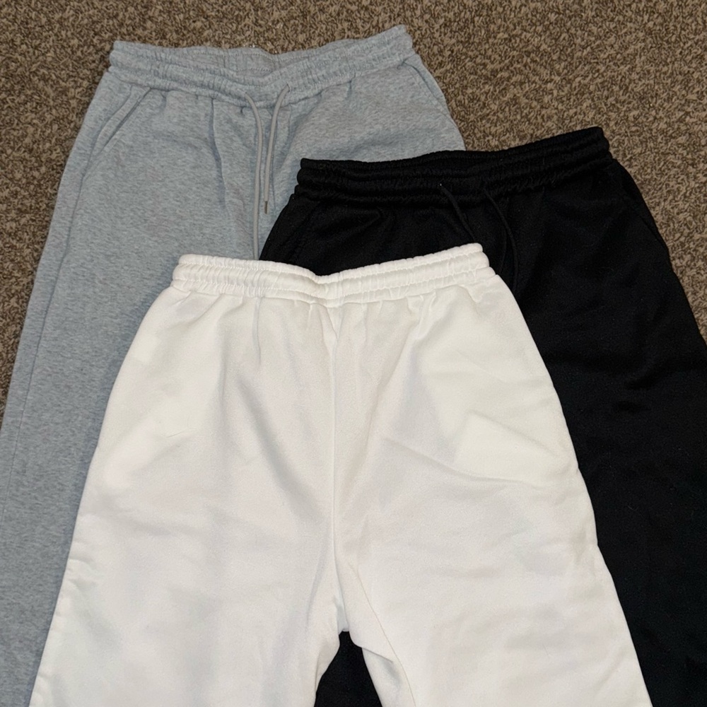 Grey, White, and Black Sweats with Elastic Waistband - Picture 2 of 4